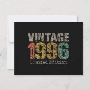 Vintage 1996 Text 30th Birthday Gift Men Women 30 Invitation