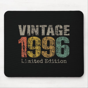 Vintage 1996 Text 30th Birthday Gift Men Women 30 Mouse Pad