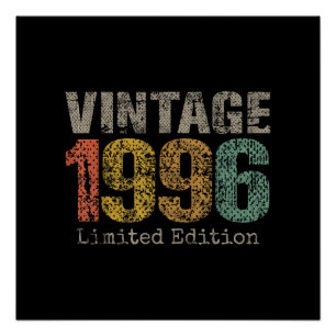 Vintage 1996 Text 30th Birthday Gift Men Women 30 Poster