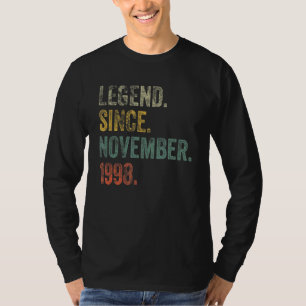 Vintage 1998 24th Birthday Legend Since November 1 T-Shirt
