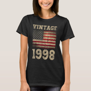 Vintage 1998 American Flag Birthday Squad For Usa T-Shirt