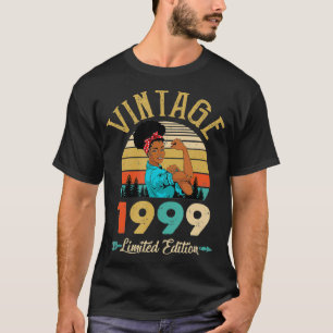 Vintage 1999 23Th Birthday Afro Black Woman 23 Yea T-Shirt