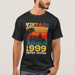 Vintage 1999 Fishing Fisherman 22 Year Old 22Th Bi T-Shirt