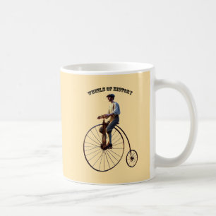 Vintage 19th Century High Wheel Bicycle with Rider Coffee Mug
