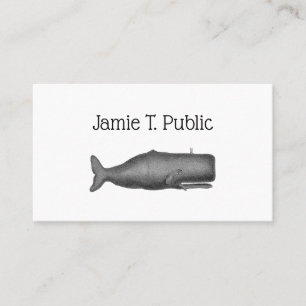 Vintage 19th Century Stylised Whale #1 N Business Card