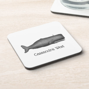 Vintage 19th Century Stylised Whale #1 N Coaster