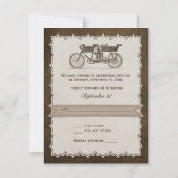 Vintage 19th Century Tandem Bicycle Wedding RSVP