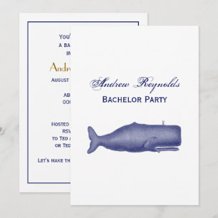 Vintage 19th Century Whale Drawing N Invitation