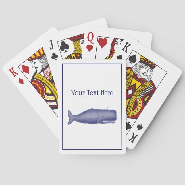 Vintage 19th Century Whale Drawing N Playing Cards (Back)