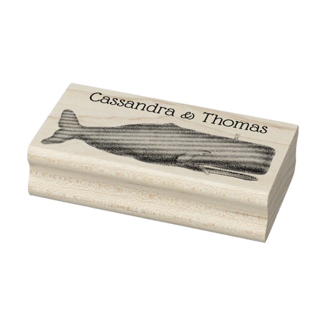 Vintage 19th Century Whale Drawing N Rubber Stamp (Stamp)