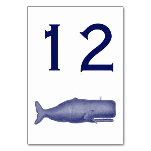 Vintage 19th Century Whale Drawing N Table Number