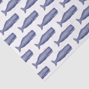 Vintage 19th Century Whale Drawing N Tissue Paper