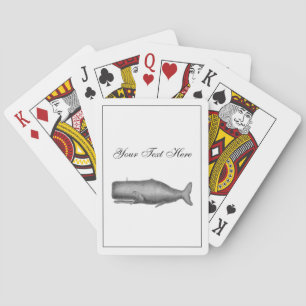 Vintage 19th Century Whale Drawing Playing Cards
