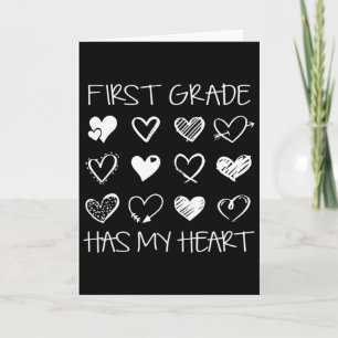 Vintage 1st First Grade Has My Heart Valentines Da Card