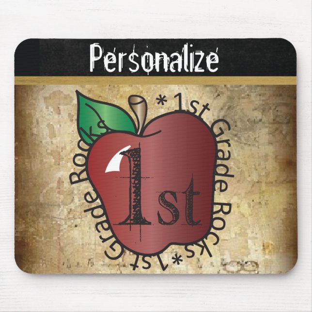 Vintage 1st Grade School Teacher Mouse Pad (Front)