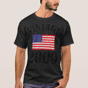 Vintage 2000 24 Years Old American Flag Birthday 4 T-Shirt
