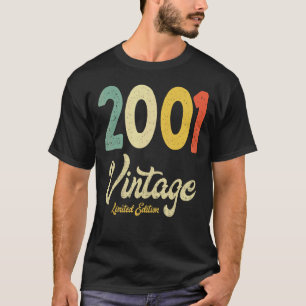 Vintage 2001 21st Birthday Gift Retro  21 Years Ol T-Shirt