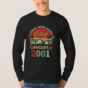 Vintage 2001 Limited Edition August 23th Birthday T-Shirt