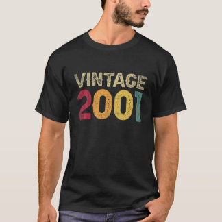 Vintage 2001 Made In 2001 Funny 21St Birthday 21 Y T-Shirt