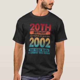 Vintage 2002 2002 20 Years Old 20th Birthday T-Shirt
