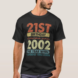 Vintage 2002 21 Year Old Gifts Limited Edition 21S T-Shirt