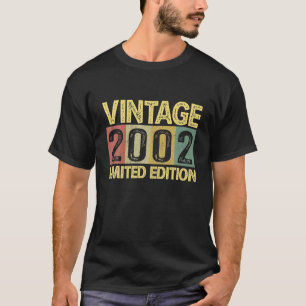 Vintage 2002 Bday 20 Years Old Funny 20th Birthday T-Shirt