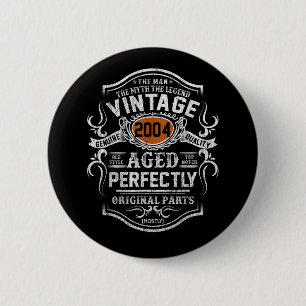 Vintage 2004 19th Birthday Gift Men Women 19 Years 6 Cm Round Badge