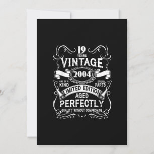 Vintage 2004 19th Birthday Gifts Made In 2004 19 Y Invitation