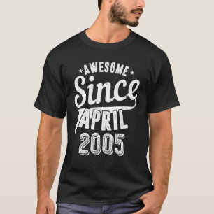Vintage 2005 Awesome Since April Happy My 17th Bir T-Shirt