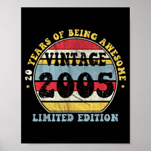 Vintage 2005 Limited Edition 20-year-old 20th Birt Poster