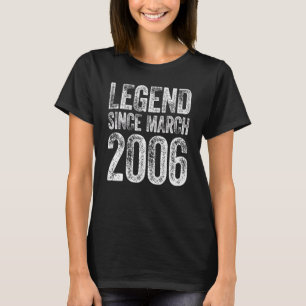 Vintage 2006 Birthday  March Born Legend Since 200 T-Shirt