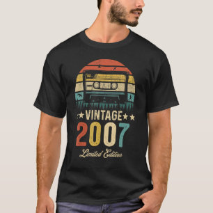 Vintage 2007 Retro Cassette 2007 15th Birthday 15 T-Shirt