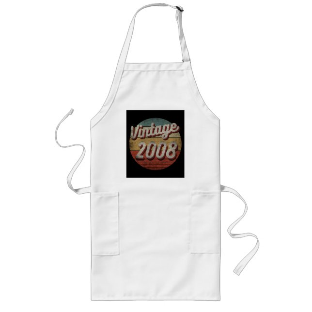 VINTAGE 2008 MEN WOMEN BIRTHDAY GIFT LONG APRON (Front)