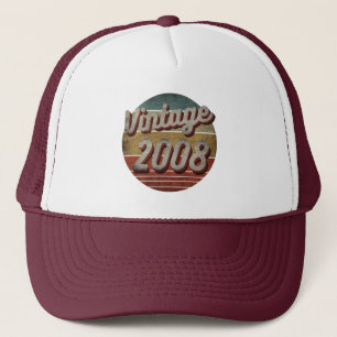 VINTAGE 2008 MEN WOMEN BIRTHDAY GIFT TRUCKER HAT