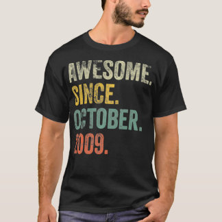 Vintage 2009 12th Birthday Awesome Since October 2 T-Shirt