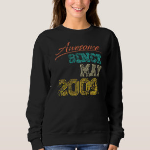 Vintage 2009 Awesome Since May Happy My 13th Birth Sweatshirt