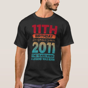 Vintage 2011 2011 11 Years Old 11th Birthday T-Shirt