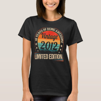 Vintage 2012 10 Years Being Awesome  Birthday T-Shirt