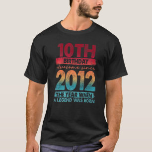 Vintage 2012 2012 10 Years Old 10th Birthday 2 T-Shirt