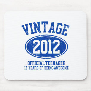 Vintage 2012 Official Teenager 13th Birthday 13 Ye Mouse Pad