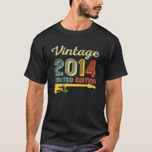 Vintage 2014 Birthday Guitar 8th Birthday 8 Years T-Shirt