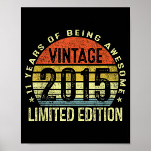 Vintage 2015 Limited Edition 11 Year Old 11th Birt Poster