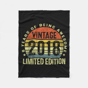 Vintage 2018 Limited Edition 8 Year Old 8th Birthd Fleece Blanket
