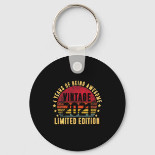 Vintage 2021 Limited Edition Funny 4 Year Old 4th  Key Ring