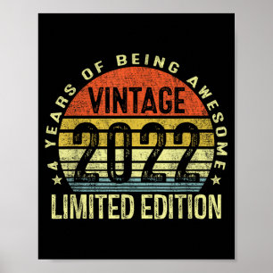 Vintage 2022 Limited Edition 4 Year Old 4th Birthd Poster
