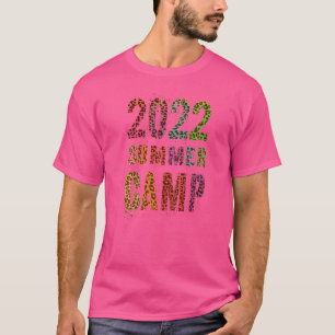 Vintage 2022 Summer Camp Leopard Print Staff Beach T-Shirt
