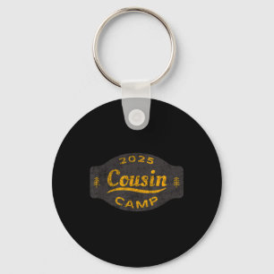 Vintage 2025 Cousin Camp Logo - Fun Summer Family Key Ring