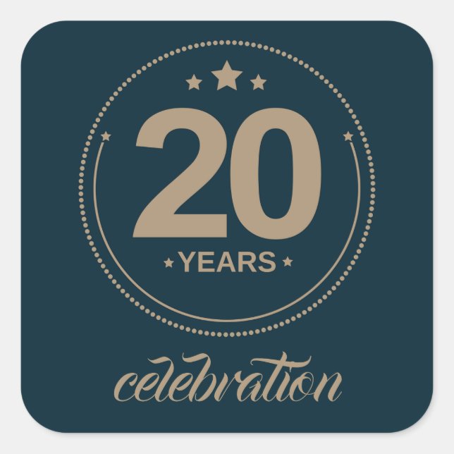Vintage 20 Years Celebration Sticker (Front)