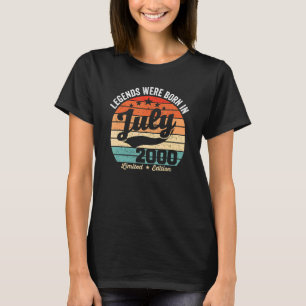 Vintage 22th Birthday Legends Were Born In July 20 T-Shirt