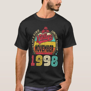 Vintage 24th Birthday Awesome Since November 1998 T-Shirt